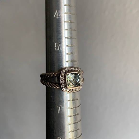 David Yurman Ring with Prasiolite and Diamonds - Picture 7 of 8
